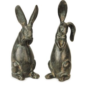 Floppy Eared Rabbits (Set of 2) 16.5"H Polystone