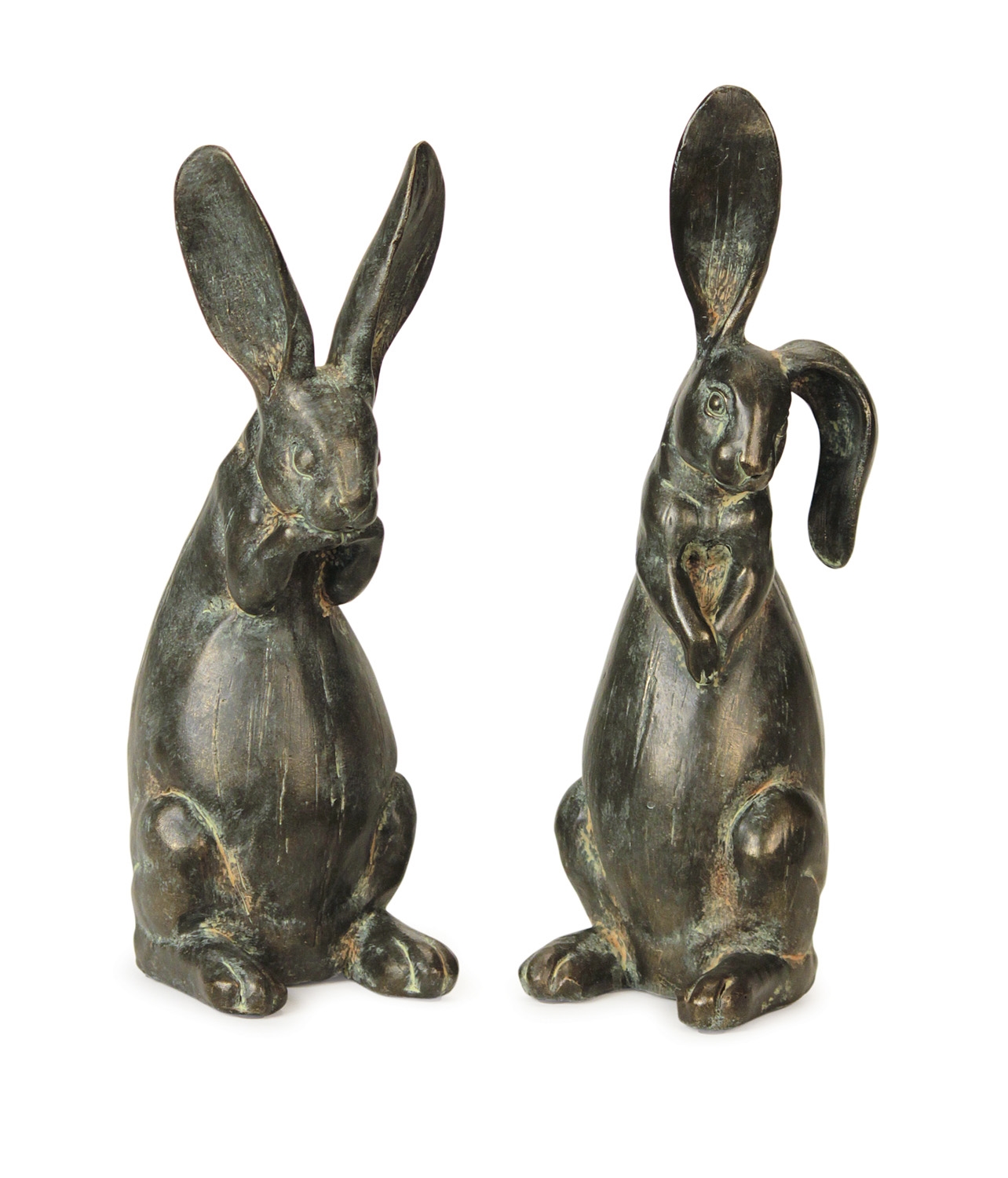 Floppy Eared Rabbits (Set of 2) 16.5"H Polystone