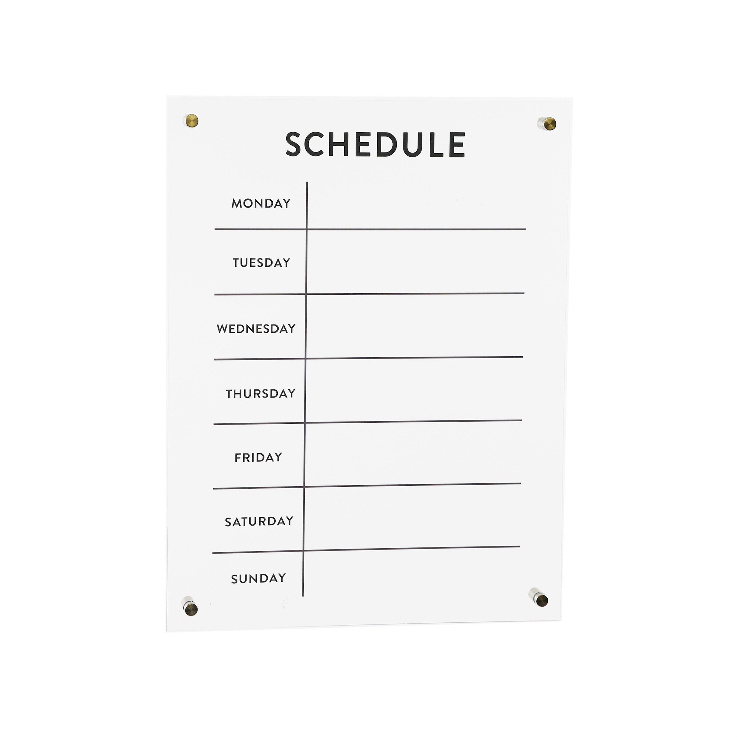 Weekly Wall Calendar 14.5" x 19"H Acrylic