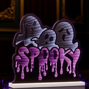 Triple Ghost/Spooky Ekkolight 15.5"L x 15"H Acrylic UL Plug