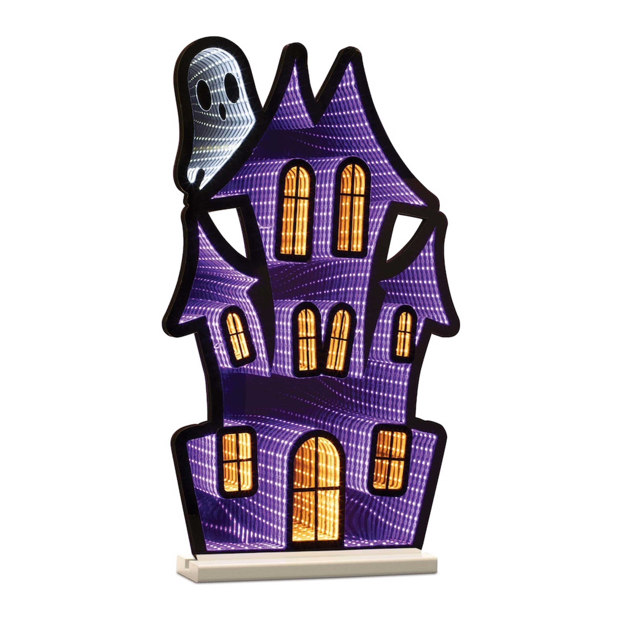 Haunted House w/Ghost Ekkolight 23.5"H Acrylic UL Plug