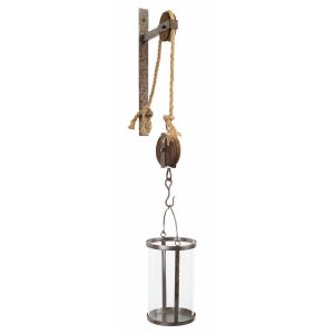 Pulley Mounted Canister 31"H Metal/Glass