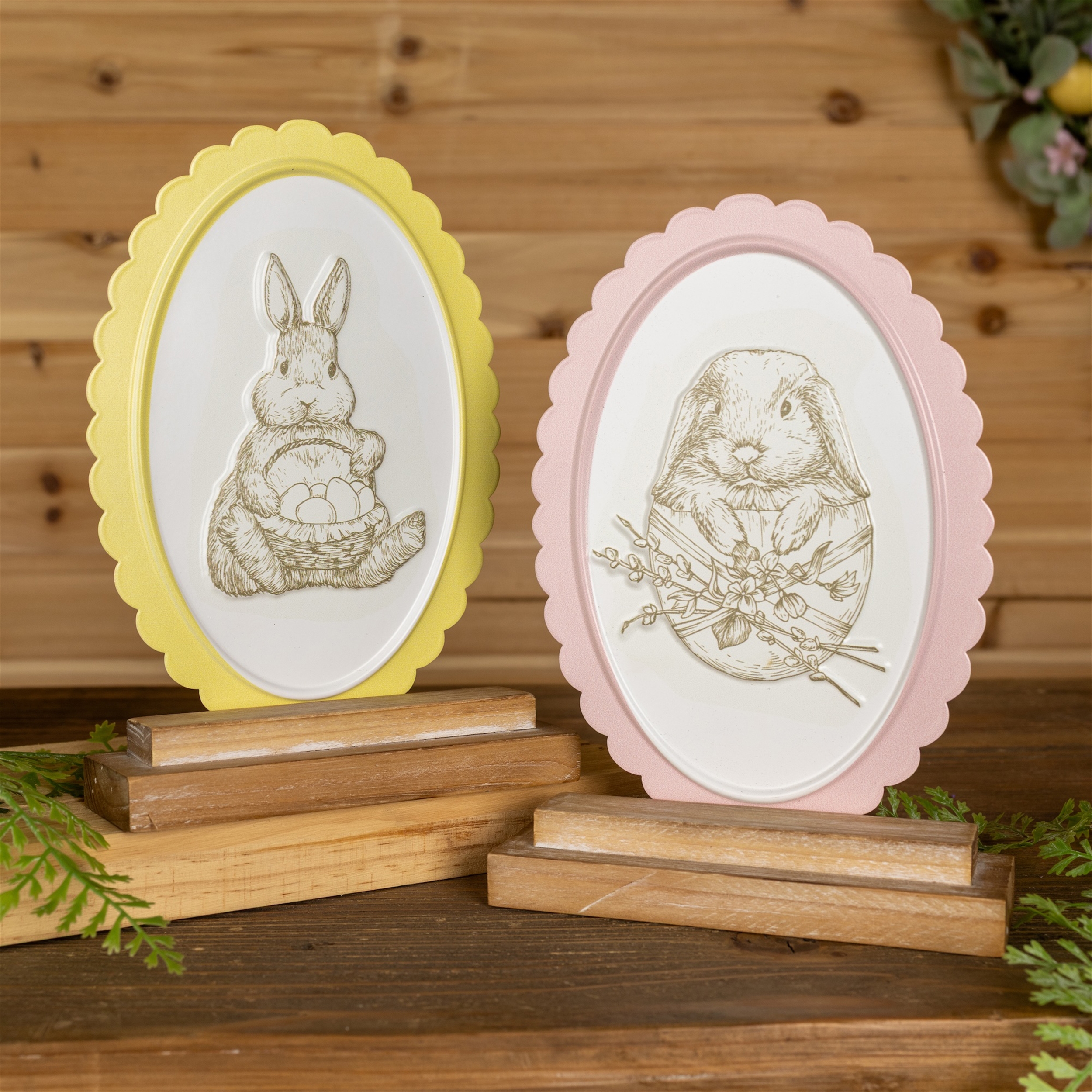 Bunny Embossed Tabletop Decor (Set of 2) - Image 2