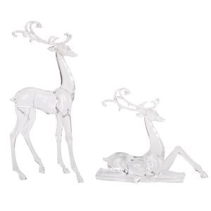 Deer Figurines (Set of 2) 10.75"H,17.75"H Acrylic