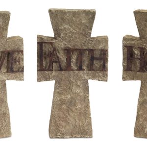 Hope, Faith, Love Cross (Set of 3) 6"Lx10.75"H Polystone