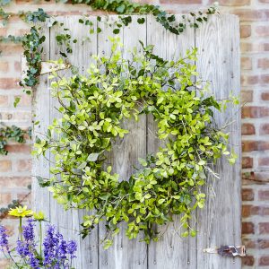 Oversized Mixed Foliage Wreath 30"D Polyester/Twig