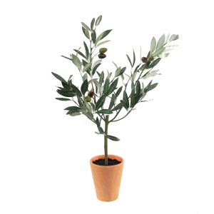 Olive Topiary in Pot 22"H Polyester/Terra Cotta