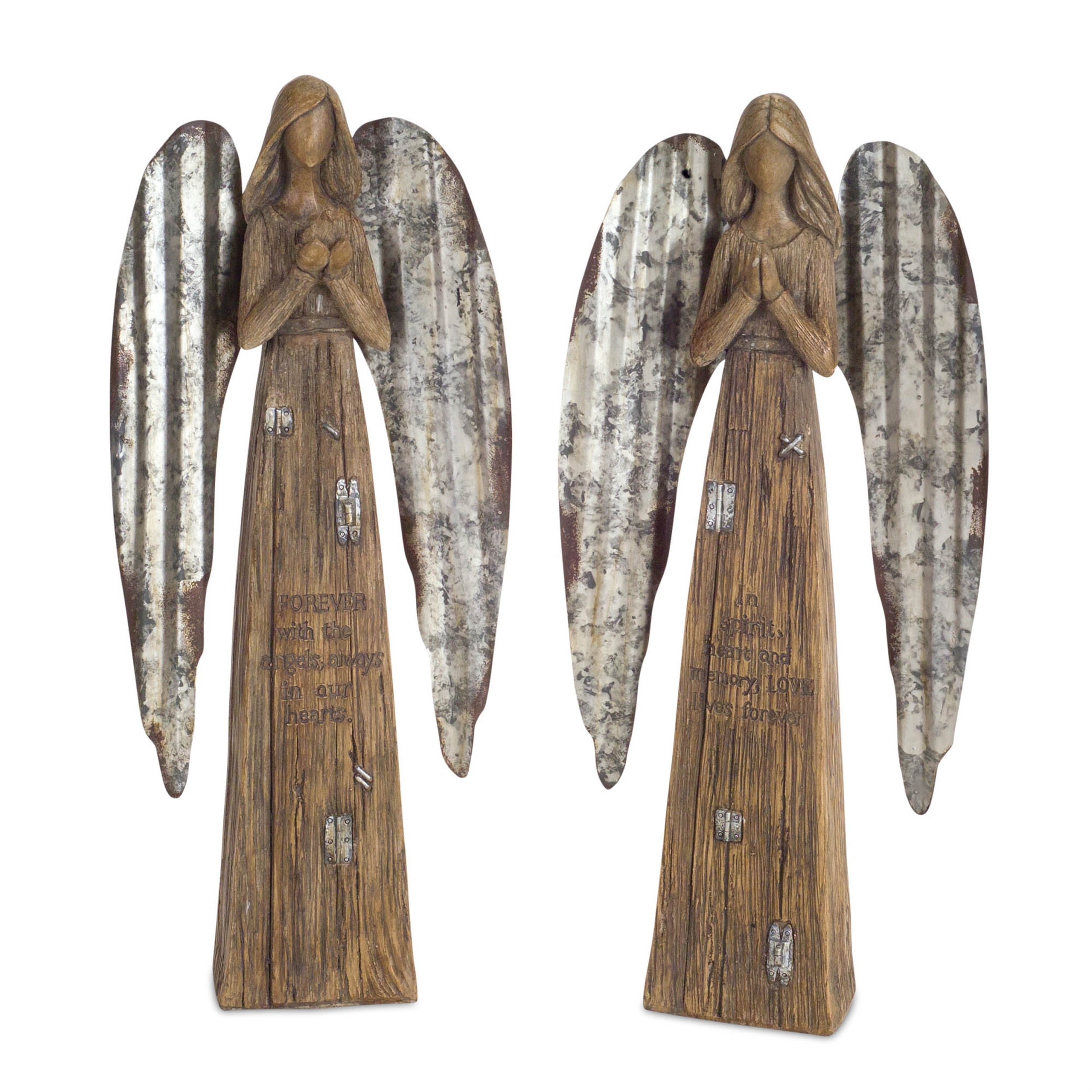 Angel (Set of 2) 13.75"H Polyresin/Metal