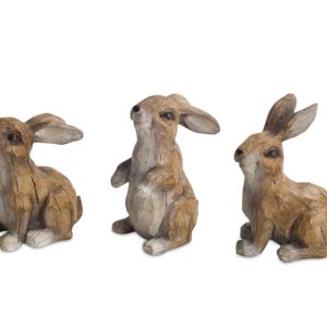 Rabbit (Set of 6) 3"H, 3.5"H Polystone