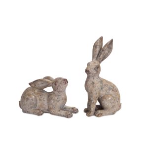 Rabbit (Set of 2) 7"H, 14"H Polystone/Resin