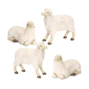 Sheep (Set of 4) 4.75"H, 7.5"H Resin