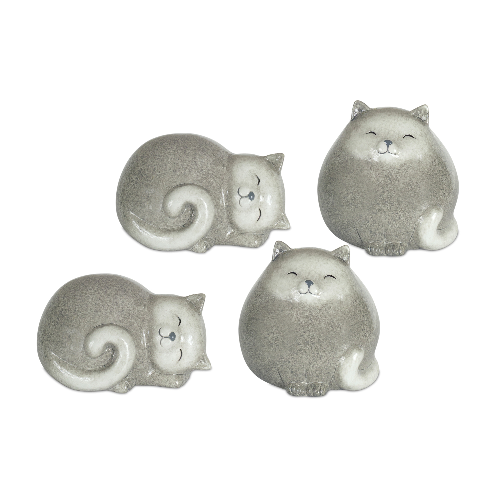 Cat (Set of 4) 3.5"H, 5"H Terracotta