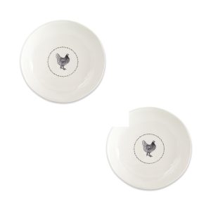 Chicken Round Platter (Set of 2) 13.25"D Stoneware