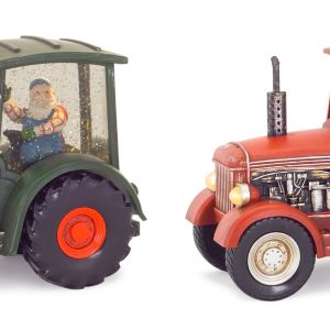 Tractor Snow Globe w/Timer (Set of 2) 8.75"L x 6.75"H Plastic