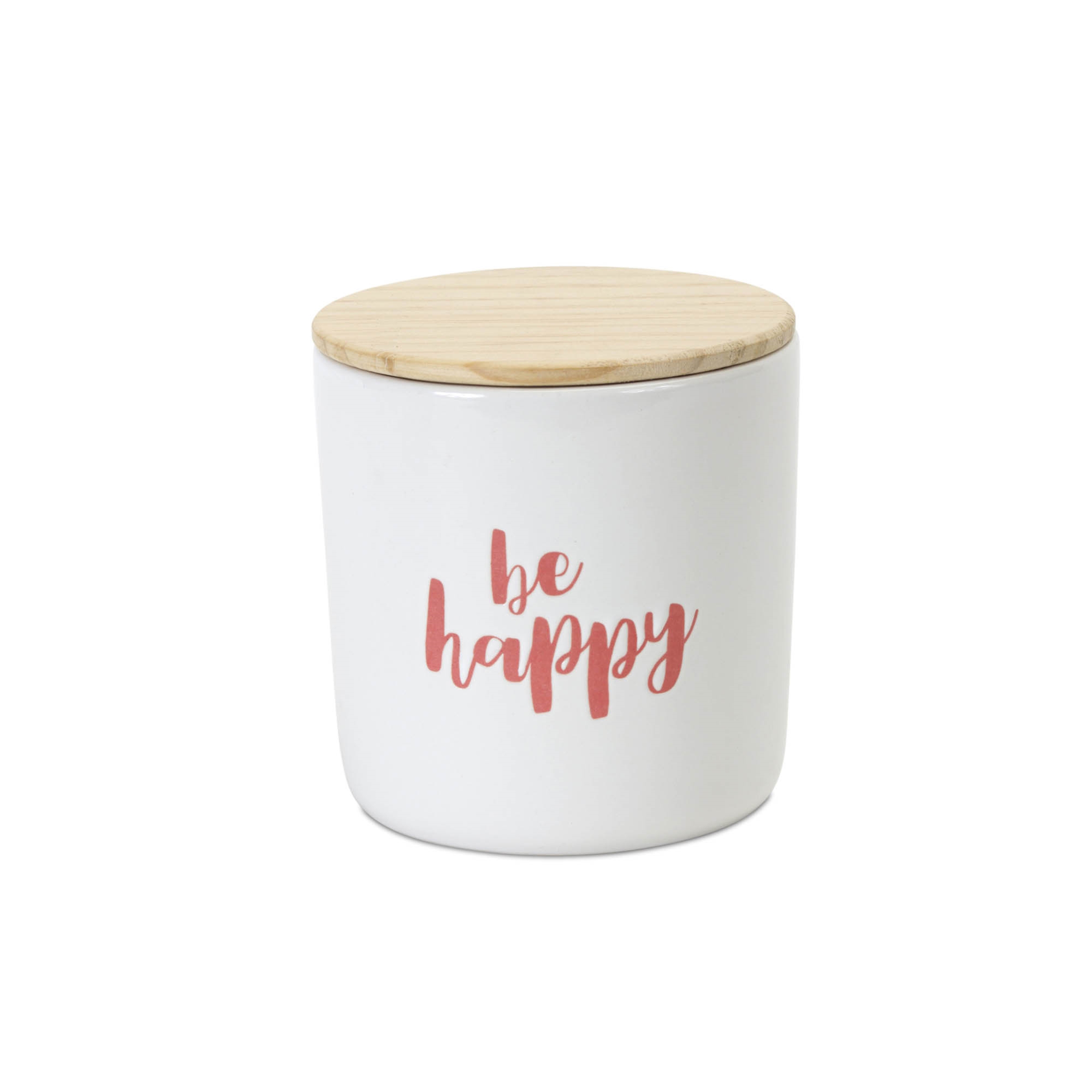 Canister (Set of 2) 4.75"H Wood/Stoneware - Image 2