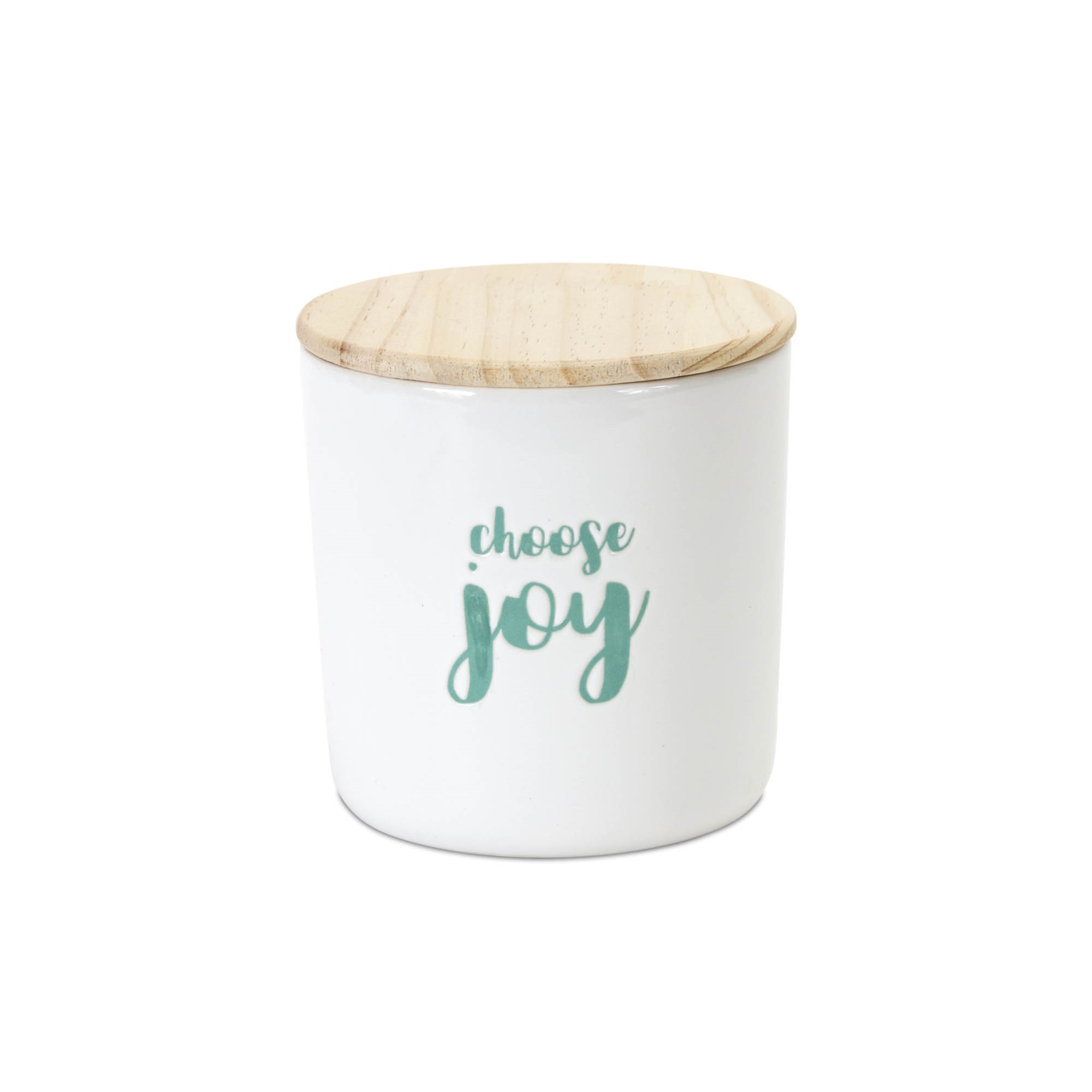 Canister (Set of 2) 4.75"H Wood/Stoneware - Image 3