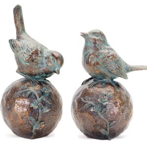 Bird/Orb (Set of 2) 8.5"H, 10.5"H Resin