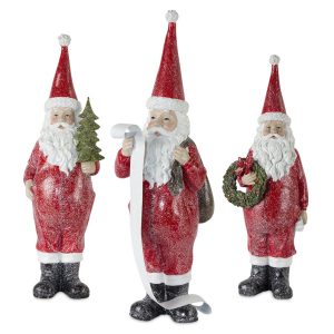 Santa (Set of 3) 14"H, 16"H, 18.5"H Resin