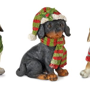 Winter Dog (Set of 12) 3.5"H Resin
