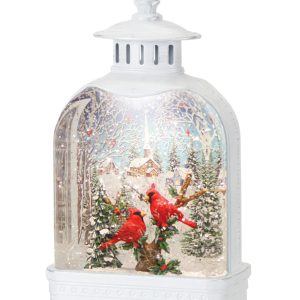 Snow Globe Lantern w/Santa 10.5"H Plastic 6 Hr Timer 3 AA Batteries, Not Included or USB Cord included