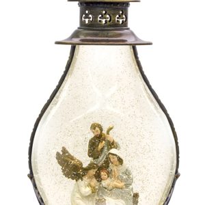 Snow Globe Lantern w/Holy Family 15.5"H Plastic 6 Hr Timer 3 AA Batteries, Not Included or USB Cord Included