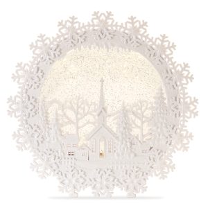 Church Scene Snow Globe 12.25"H Plastic 6 Hr Timer 3 AA Batteries, Not Included or USB Cord Included
