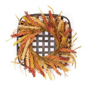 Wreath and Wicker Wall Decor 20"SQ Foam/Willow