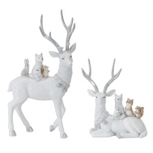 Deer (Set of 2) 7"H, 11.5"H Resin