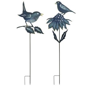 Bird Garden Stake (Set of 2) 45"H, 50"H Iron