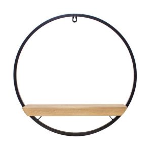 Circle Shelf 17"L x 17.5"H Iron/Wood