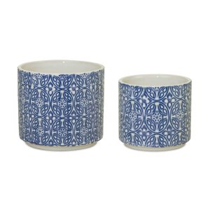 Pot (Set of 2) 4.25"D x 4"H, 5"D x 4.75"H Ceramic