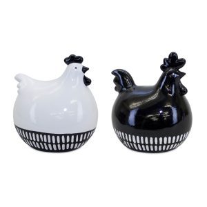 Chicken (Set of 2) 7.25"L x 8"H Terra Cotta