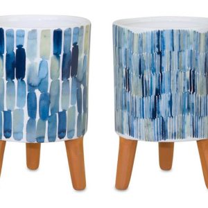 Pot with Legs (Set of 2) 3.75"D x 6"H Dolomite