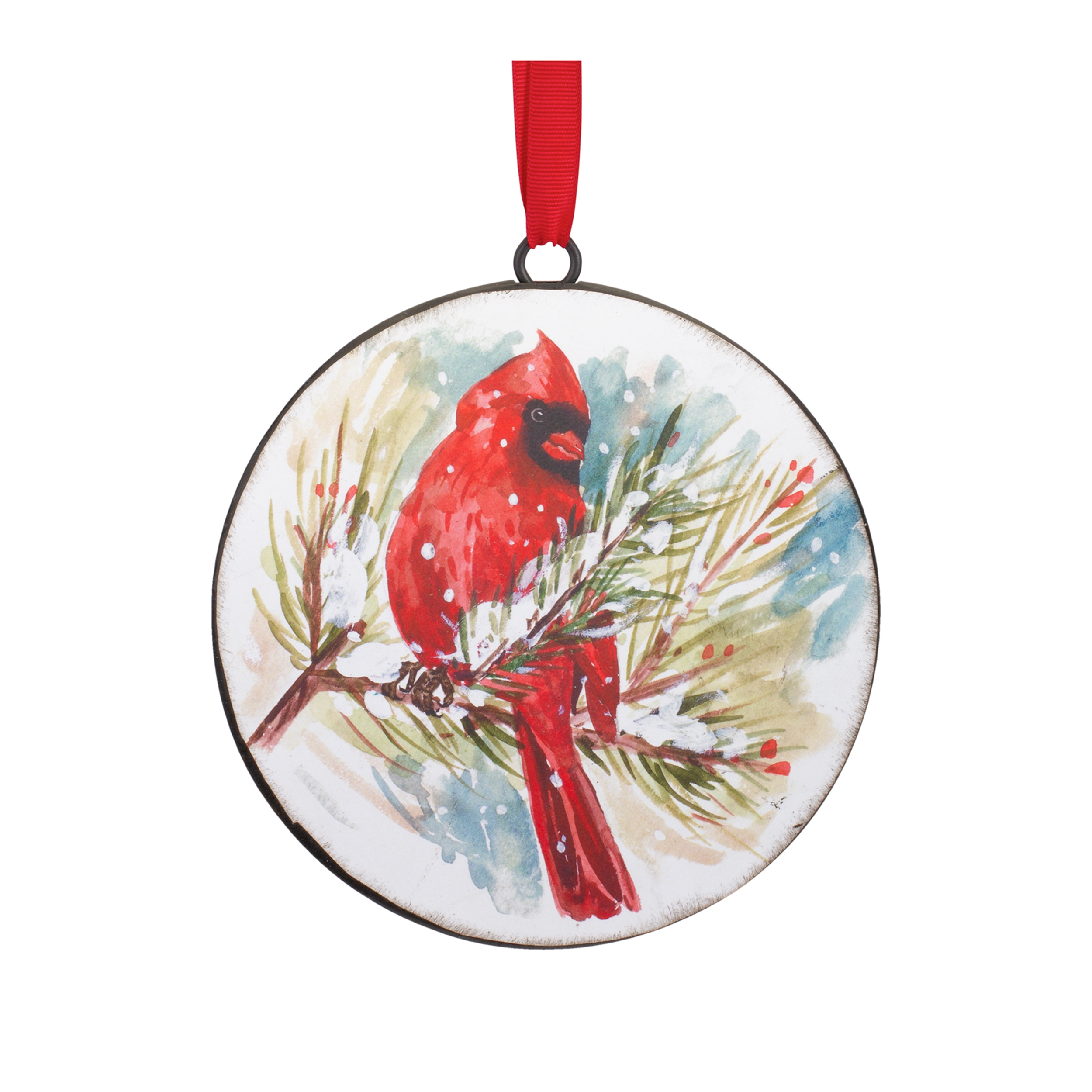 Cardinal and Pine Ornament (Set of 12) 5.75"H Iron - Image 3