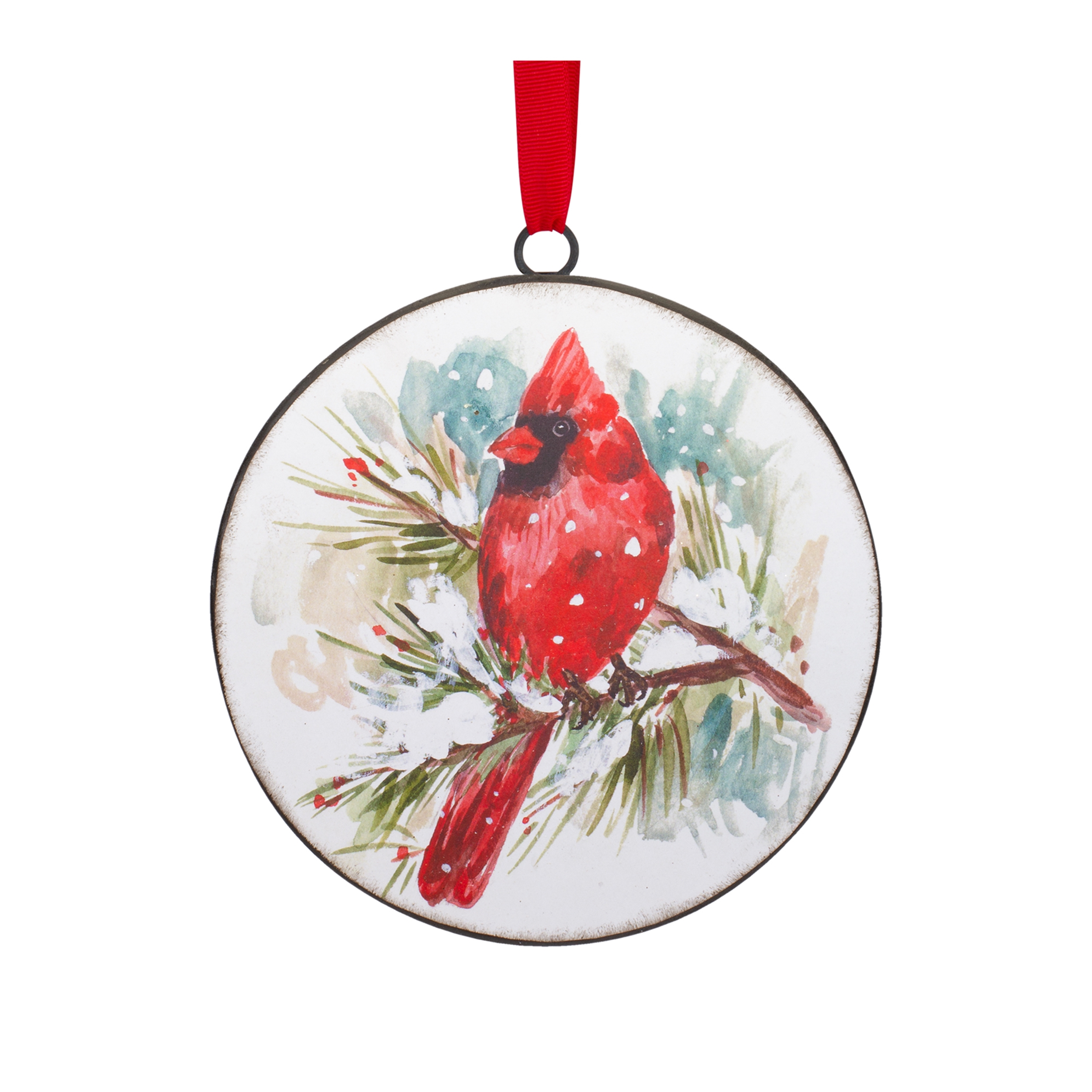 Cardinal and Pine Ornament (Set of 12) 5.75"H Iron - Image 4