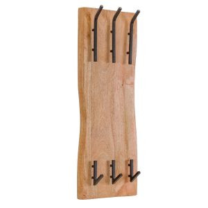 Wall Hook 9.75"L x 27.25"H Mango Wood/Iron