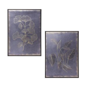 Framed Foliage Print (Set of 2) 11.5" x 16.5"H MDF/Plastic/Paper