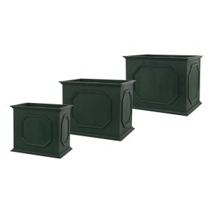 Planter (Set of 3) 13"L x 11.25"H, 15.5"L x 12.25"H, 18"L x 13.25"H Wood