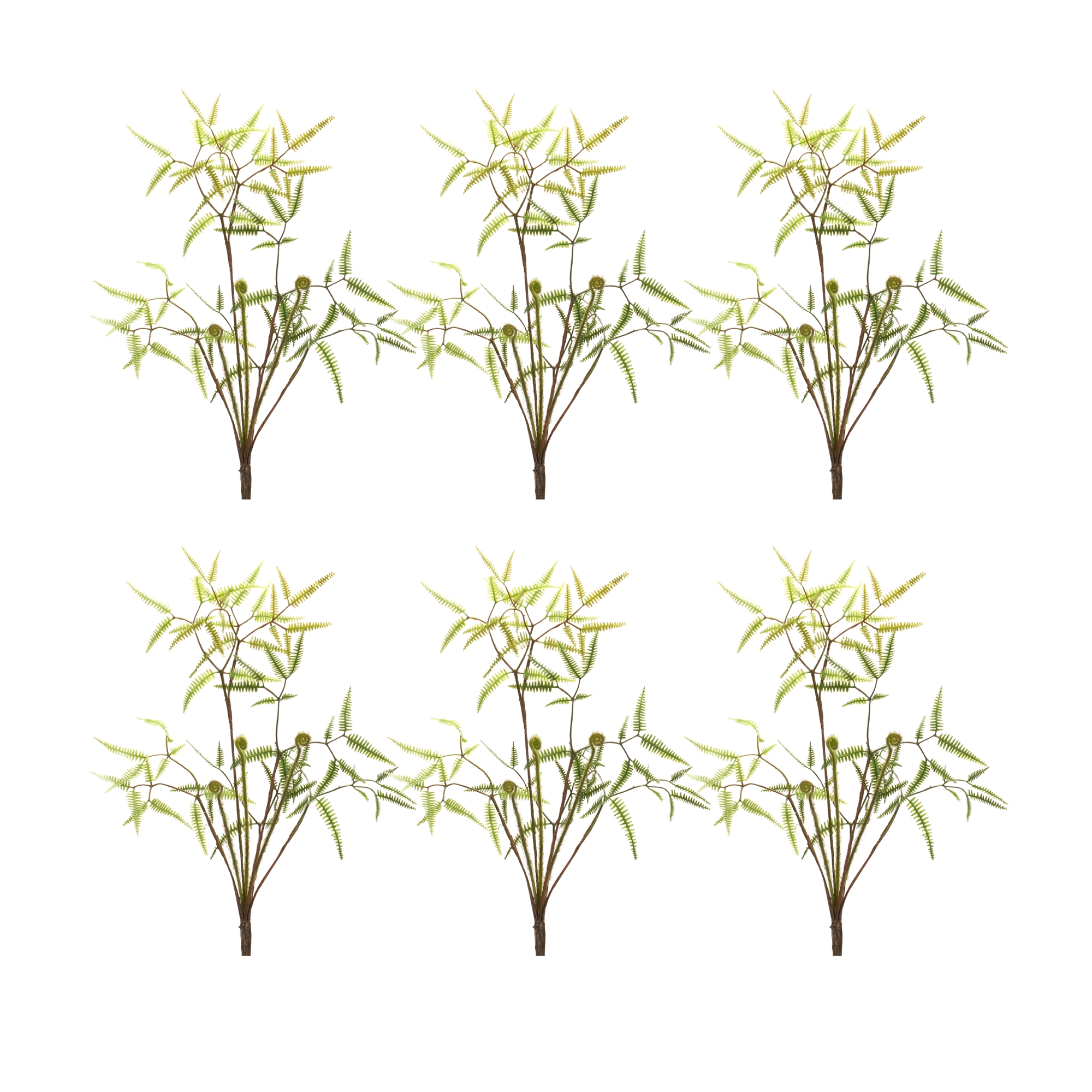 Mini Fern Bush (Set of 6) 19"H Plastic