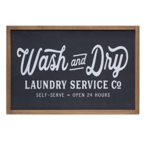 Wash and Dry Laundry Sign 18.25"L x 12"H MDF/Wood