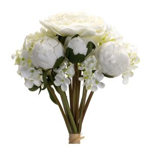 Peony and Hydrangea Bouquet (Set of 6) 16.75"H Polyester