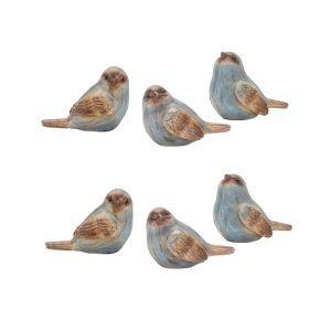 Bird (Set of 6) 3"H Resin