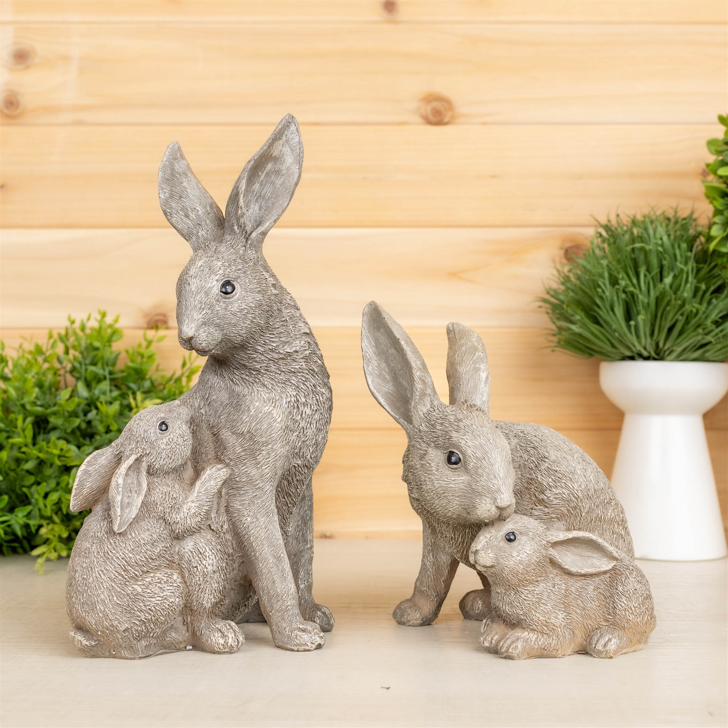 Rabbit with Bunny (Set of 2) 7"H, 11"H Resin - Image 2