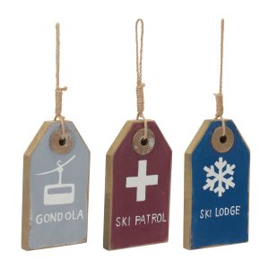 Ski Tag Ornament (Set of 12) 11"H MDF
