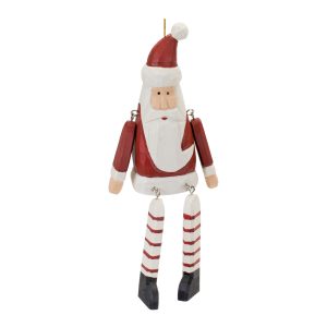 Santa Ornament (Set of 6) 9"H Wood