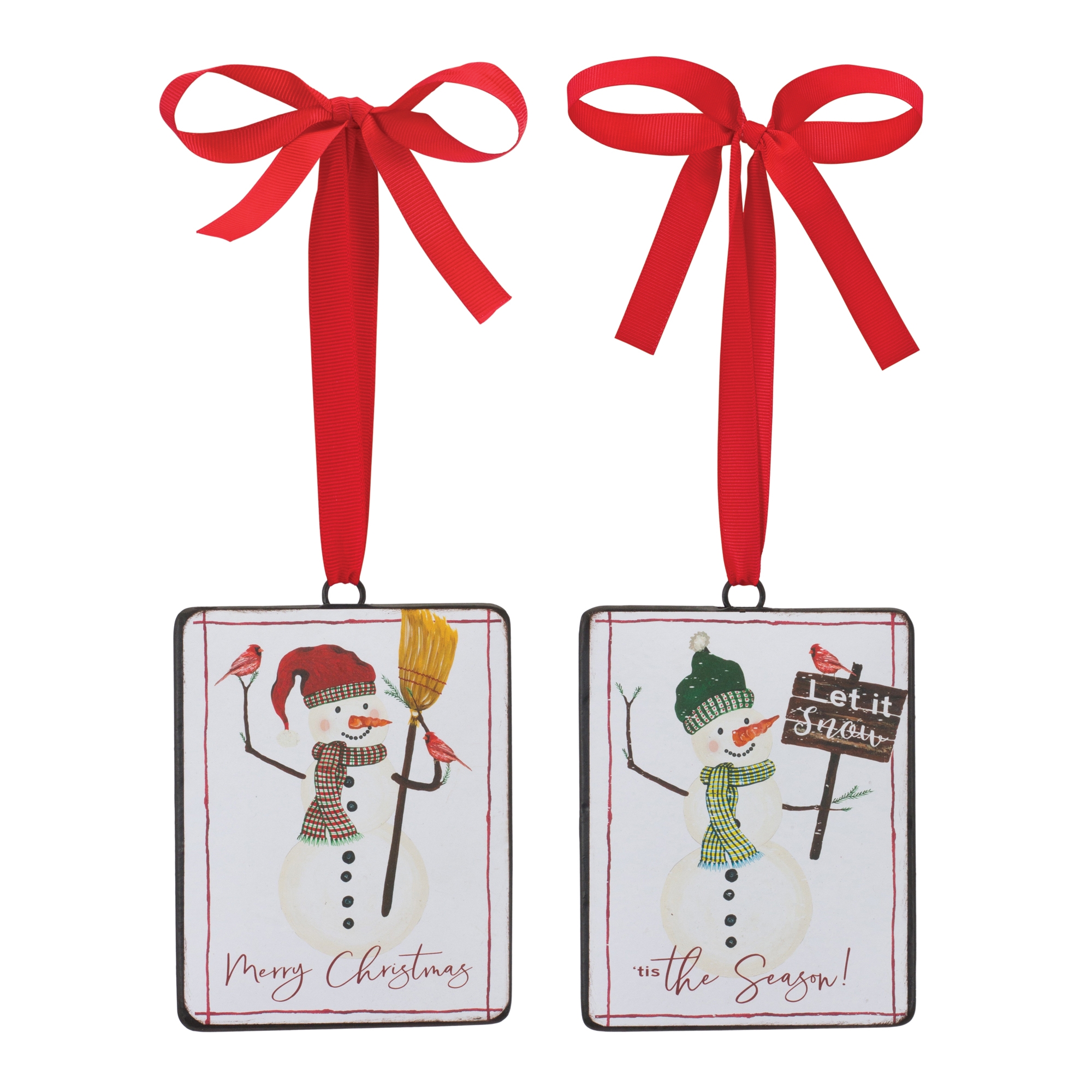 Snowman Ornament (Set of 12) 5.5"H Iron - Image 3