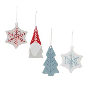 Ornament (Set of 24) 4"H, 4"H, 4.75"H, 4.75"H Ceramic