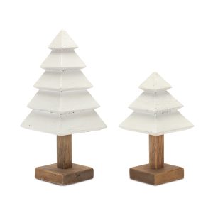 Tree (Set of 2) 15"H, 21"H Wood