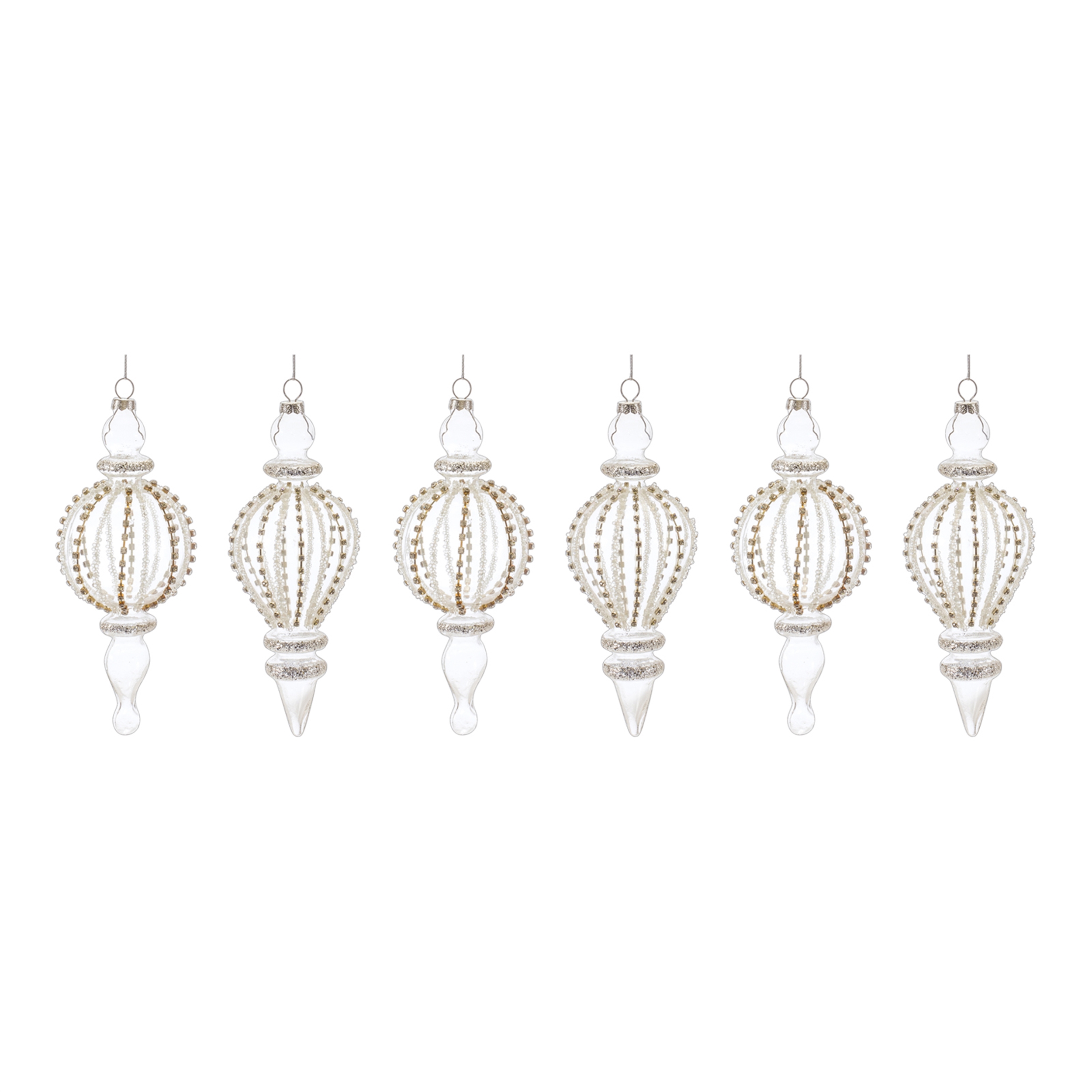 Drop Ornament (Set of 6) 7.25"H Glass - Image 3