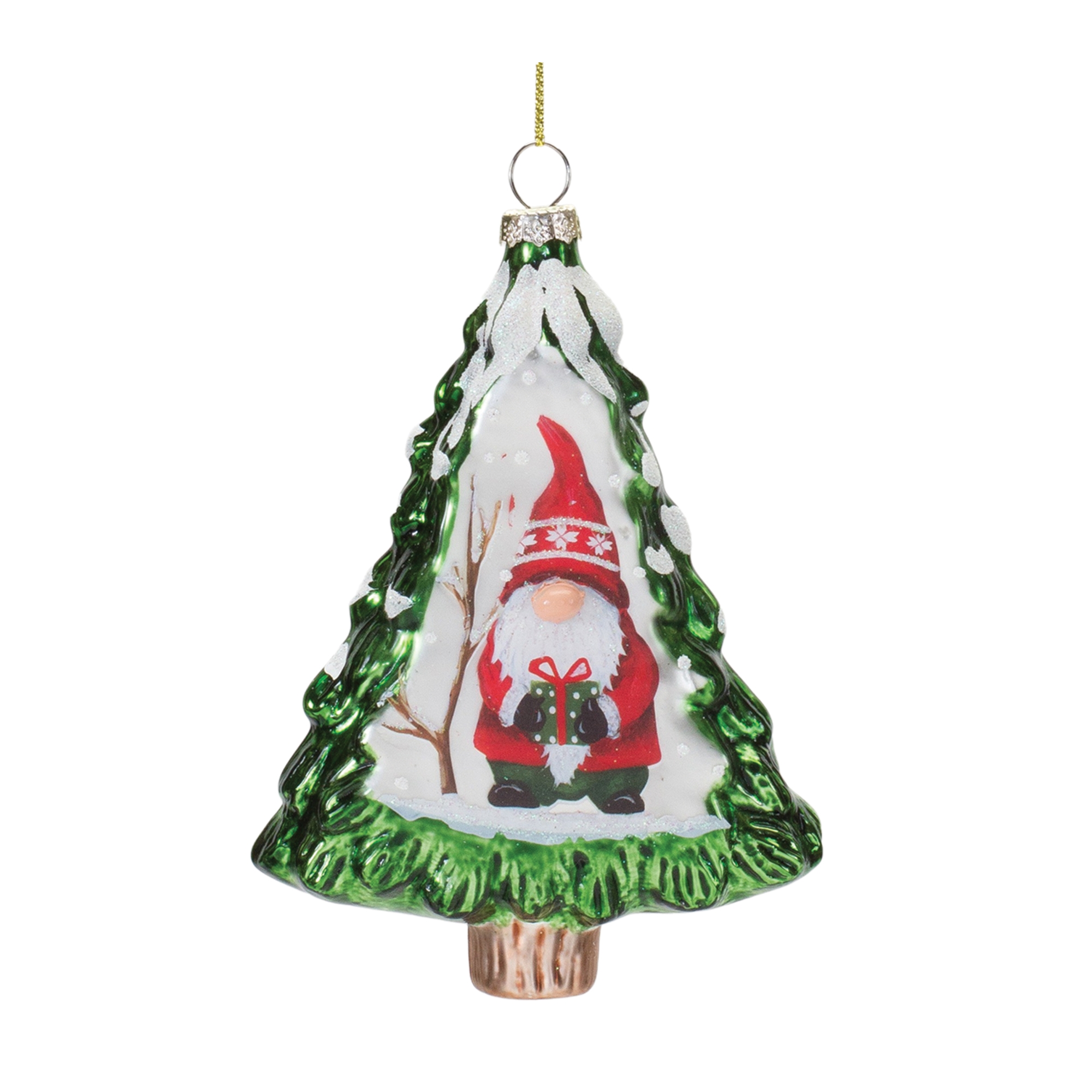 Gnome in Tree Ornament (Set of 12) 5.75"H Glass - Image 3
